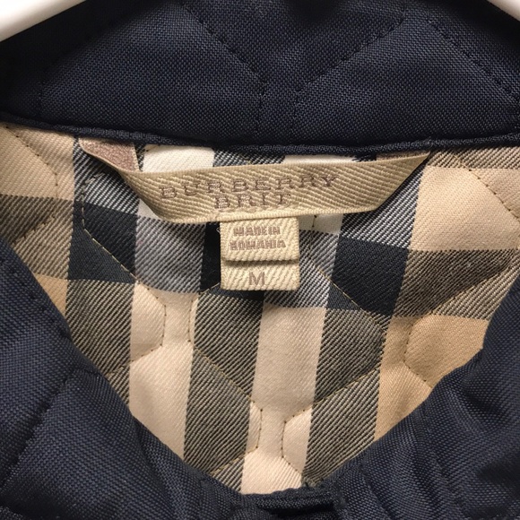 SOLD Burberry Navy Quilted Jacket Size M - Picture 4 of 8